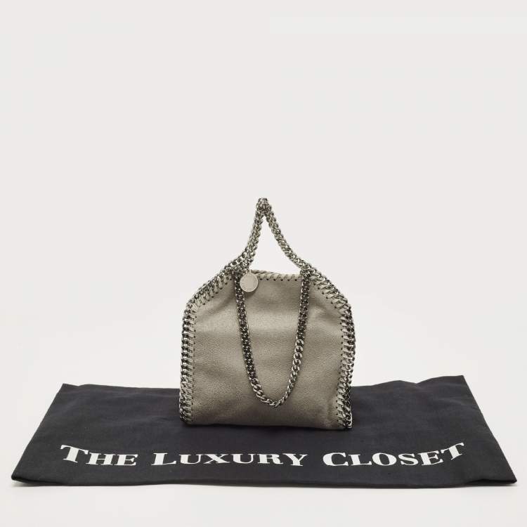 Pre Owned Stella McCartney Grey Faux Suede Mini Falabella Tote