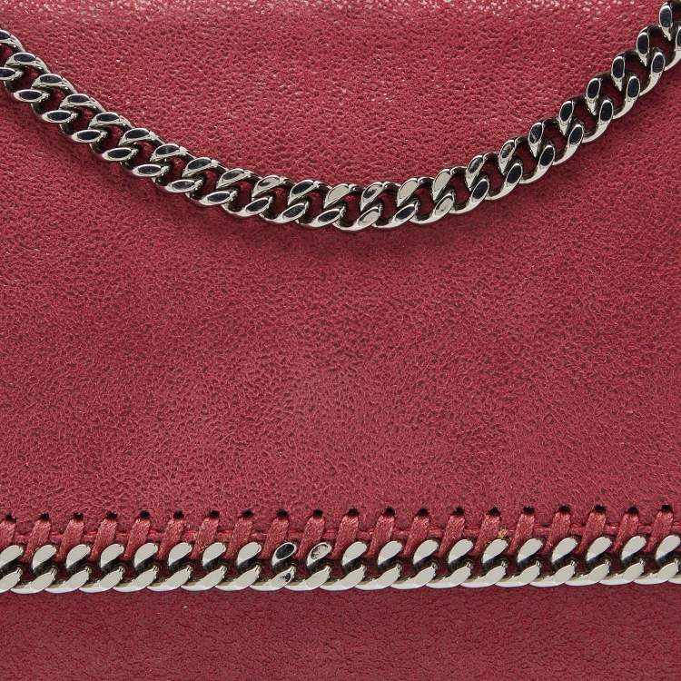 Pre Owned Stella McCartney Burgundy Faux Leather Falabella Shoulder Bag