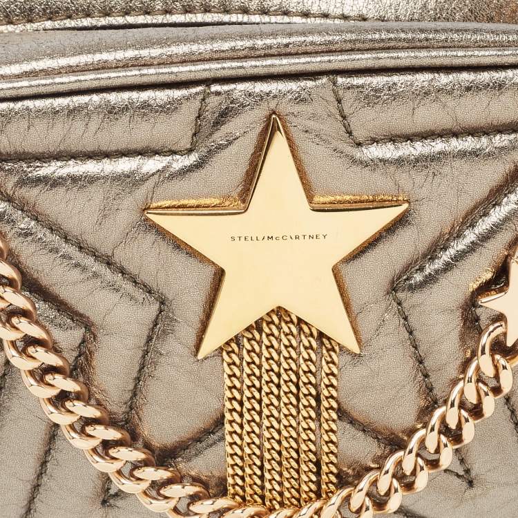 مملوكة مسبقًا Stella McCartney Metallic Green Faux Leather Stella Star Crossbody Bag