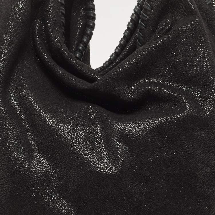 Pre Owned Stella McCartney Black Faux Leather Large Falabella Tote
