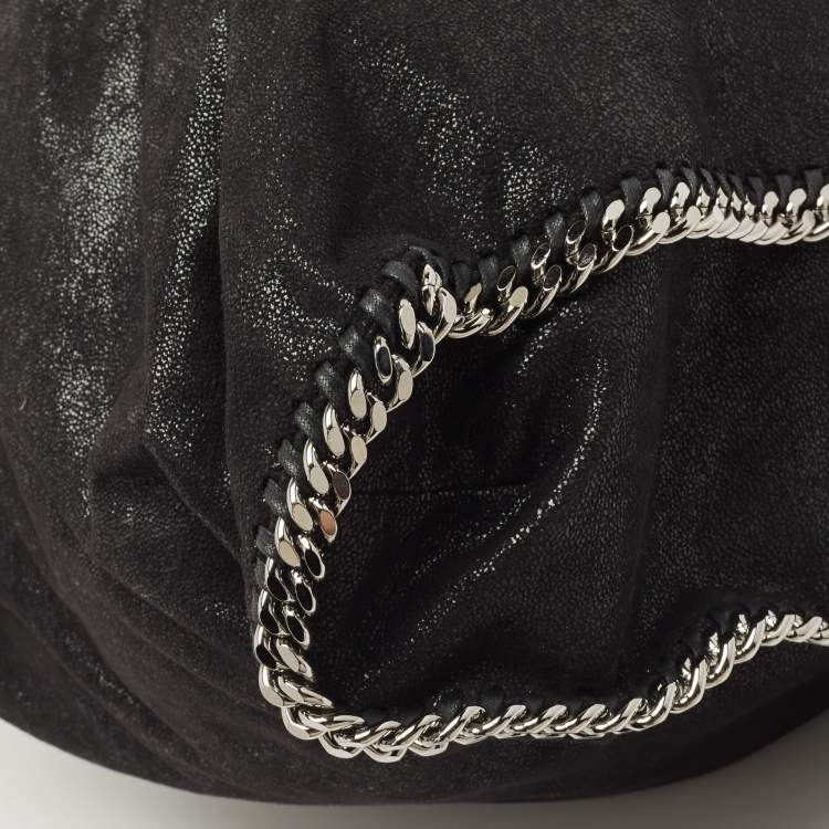Pre Owned Stella McCartney Black Faux Leather Large Falabella Tote