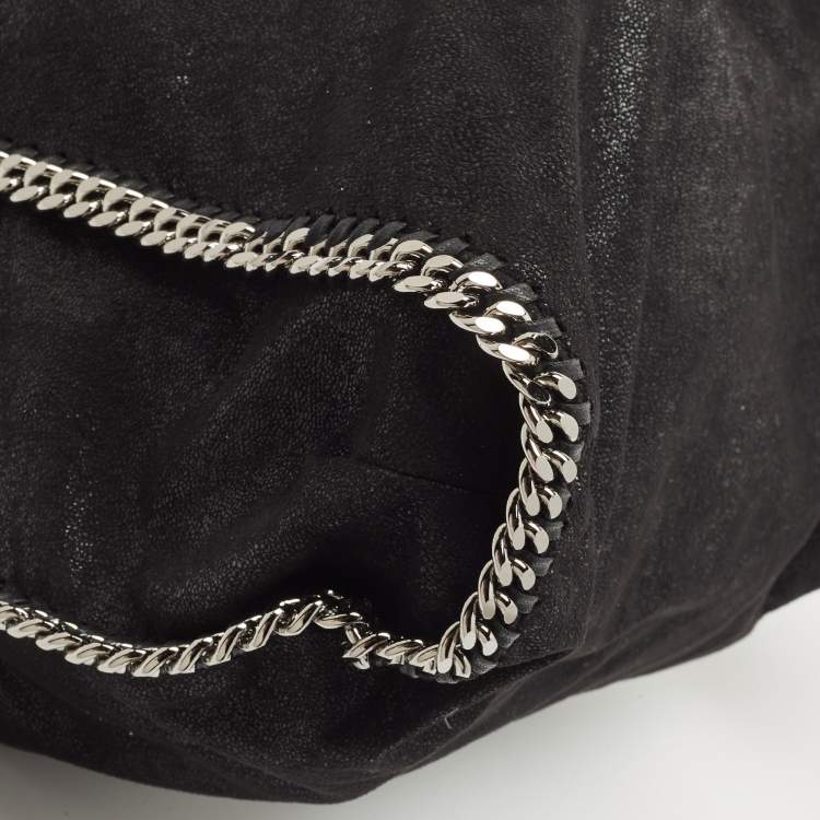 Pre Owned Stella McCartney Black Faux Leather Large Falabella Tote