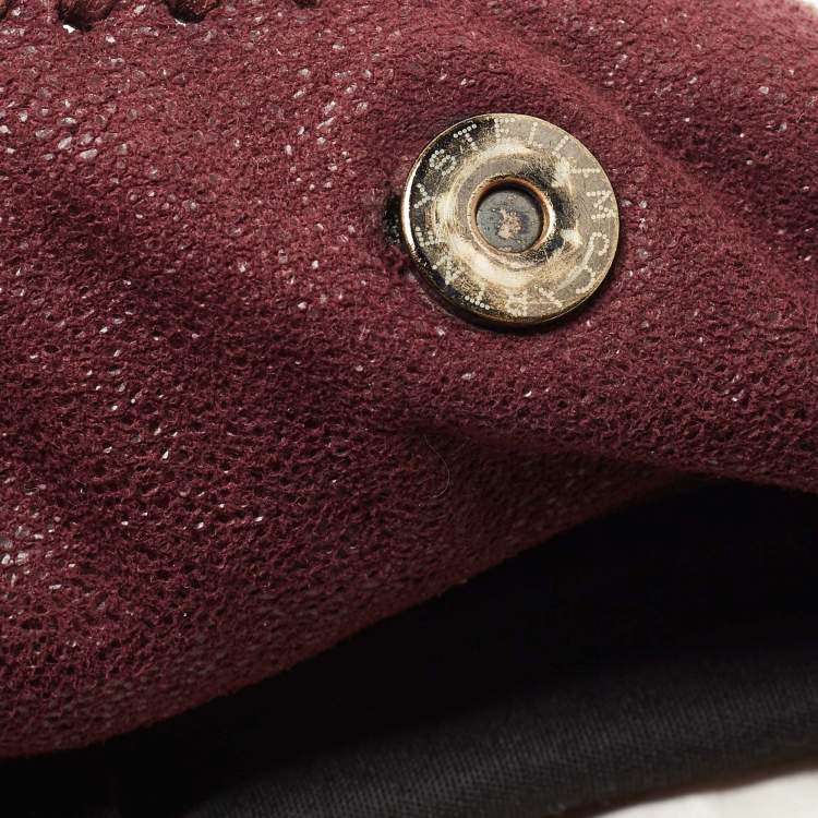 Pre Owned Stella McCartney Burgundy Faux Leather Tiny Falabella Tote 