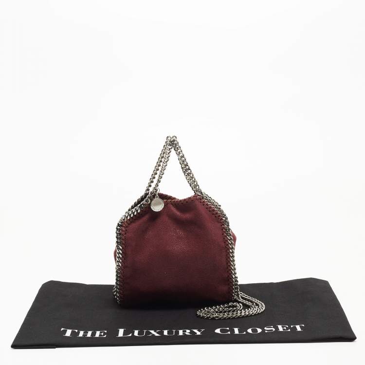 Pre Owned Stella McCartney Burgundy Faux Leather Tiny Falabella Tote 