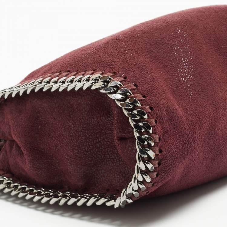 Pre Owned Stella McCartney Burgundy Faux Leather Tiny Falabella Tote 