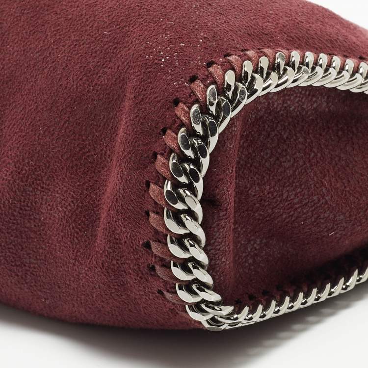 Pre Owned Stella McCartney Burgundy Faux Leather Tiny Falabella Tote 
