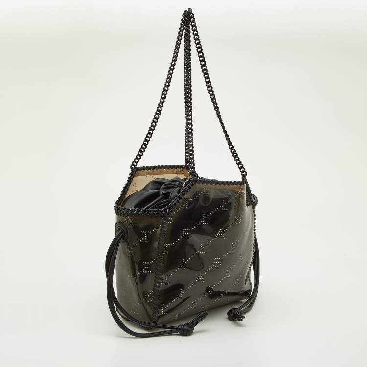 Pre Owned Stella McCartney Black PVC and Leather Monogram Stella Tote