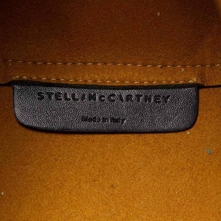 Pre Owned Stella McCartney Black Faux Leather Perforated Logo Tote