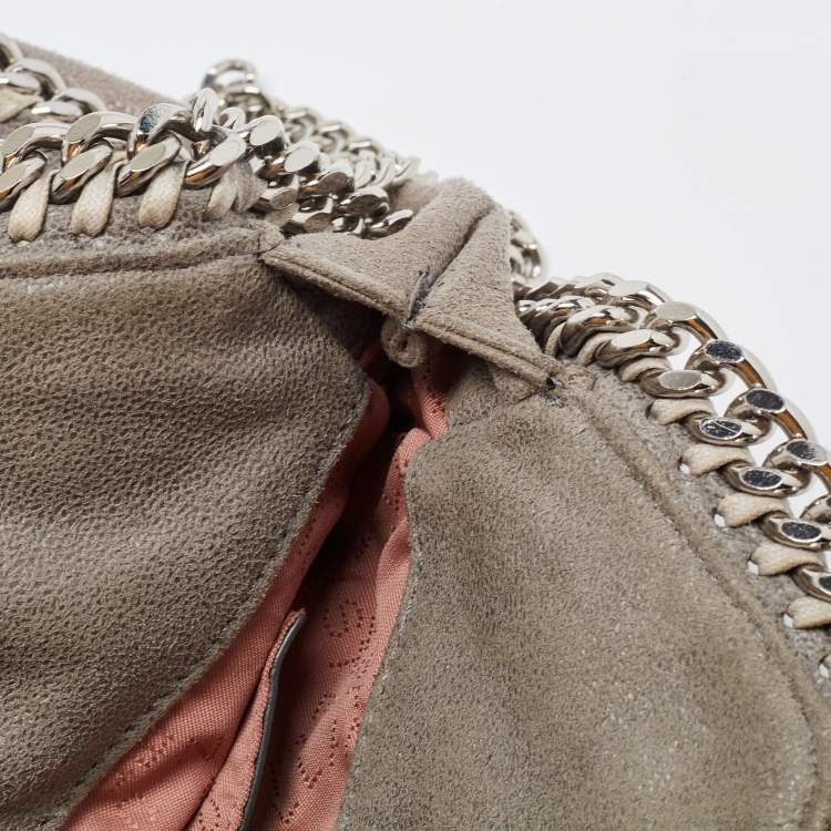 Pre Owned Stella McCartney Grey Quilted Faux Suede Falabella Tote