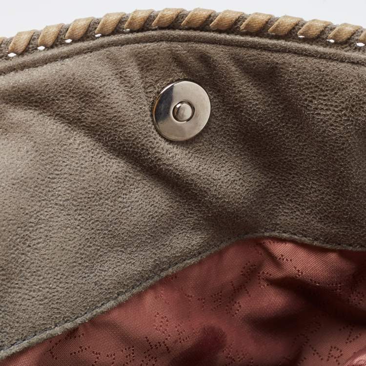Pre Owned Stella McCartney Grey Quilted Faux Suede Falabella Tote