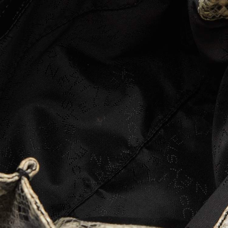 Pre Owned Stella McCartney Grey/Black Python Embossed Faux Leather Falabella Tote