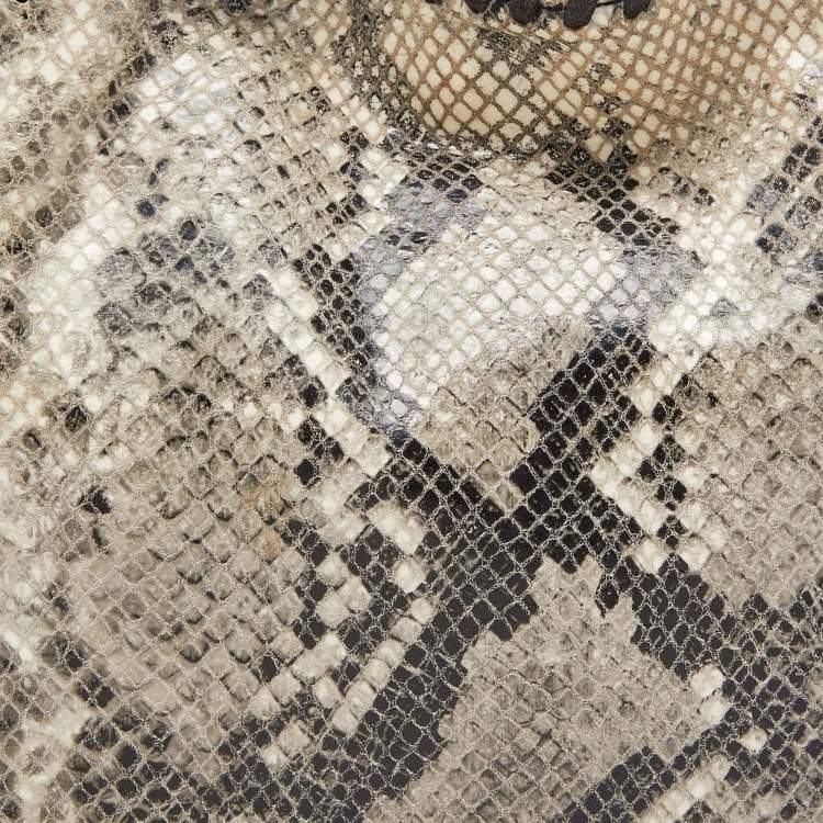 Pre Owned Stella McCartney Grey/Black Python Embossed Faux Leather Falabella Tote