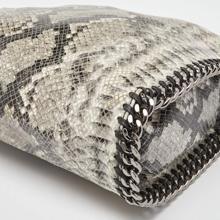 Pre Owned Stella McCartney Grey/Black Python Embossed Faux Leather Falabella Tote
