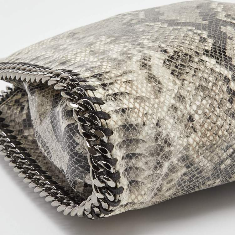 Pre Owned Stella McCartney Grey/Black Python Embossed Faux Leather Falabella Tote