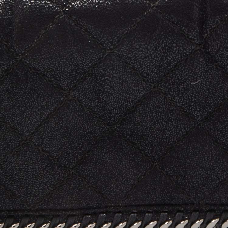 مملوكة مسبقًا Stella McCartney Black Quilted Faux Leather Falabella Flap Bag