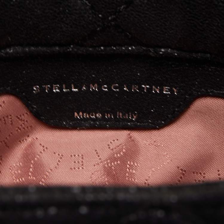 مملوكة مسبقًا Stella McCartney Black Quilted Faux Leather Falabella Flap Bag