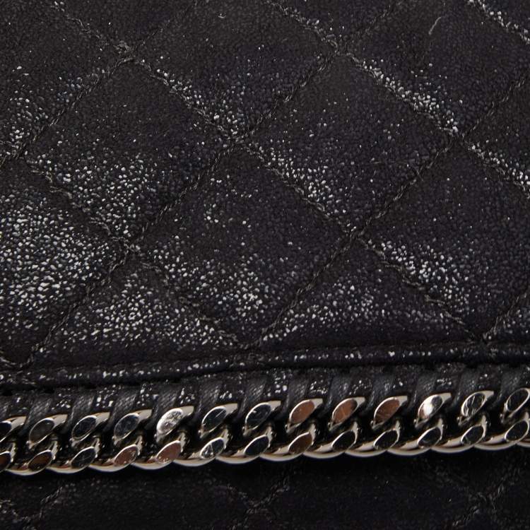 مملوكة مسبقًا Stella McCartney Black Quilted Faux Leather Falabella Flap Bag