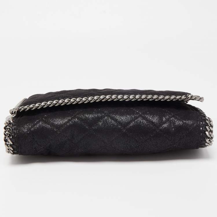 مملوكة مسبقًا Stella McCartney Black Quilted Faux Leather Falabella Flap Bag