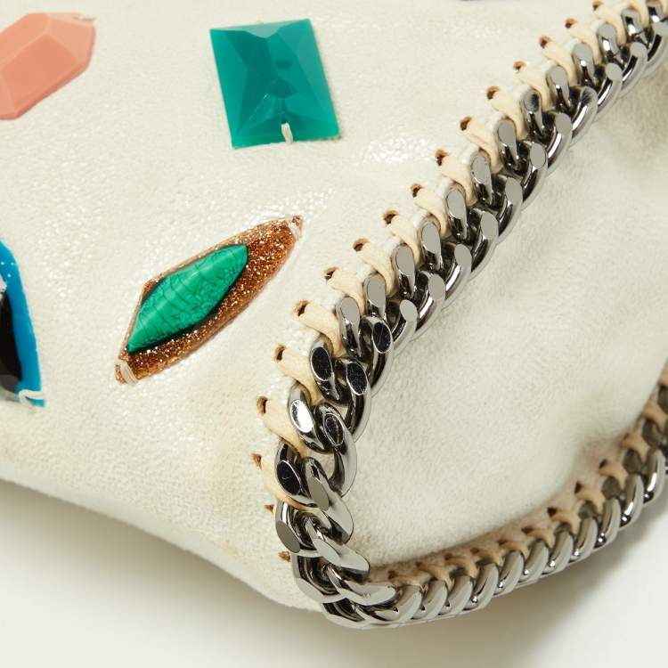 Pre Owned Stella McCartney Beige Faux Suede Embellished Falabella Tote