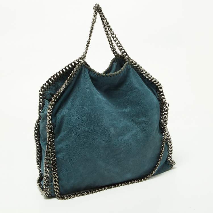 Pre Owned Stella McCartney Blue Faux Leather Small Falabella Tote
