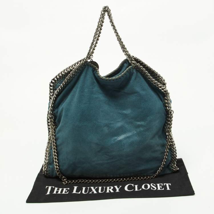 Pre Owned Stella McCartney Blue Faux Leather Small Falabella Tote