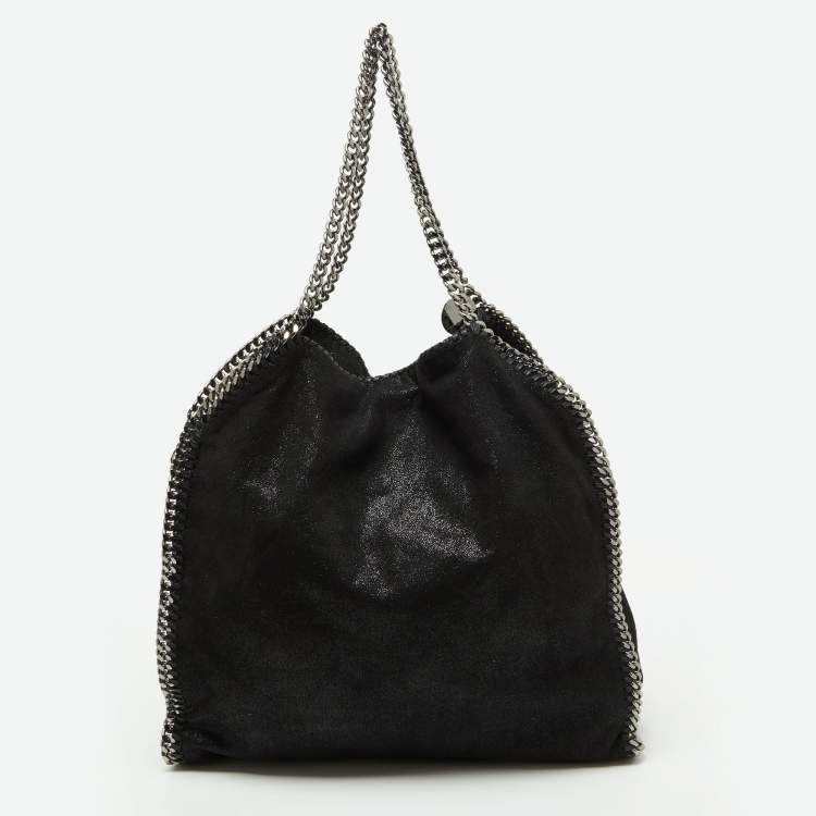 Pre Owned Stella McCartney Black Faux Suede Falabella Tote