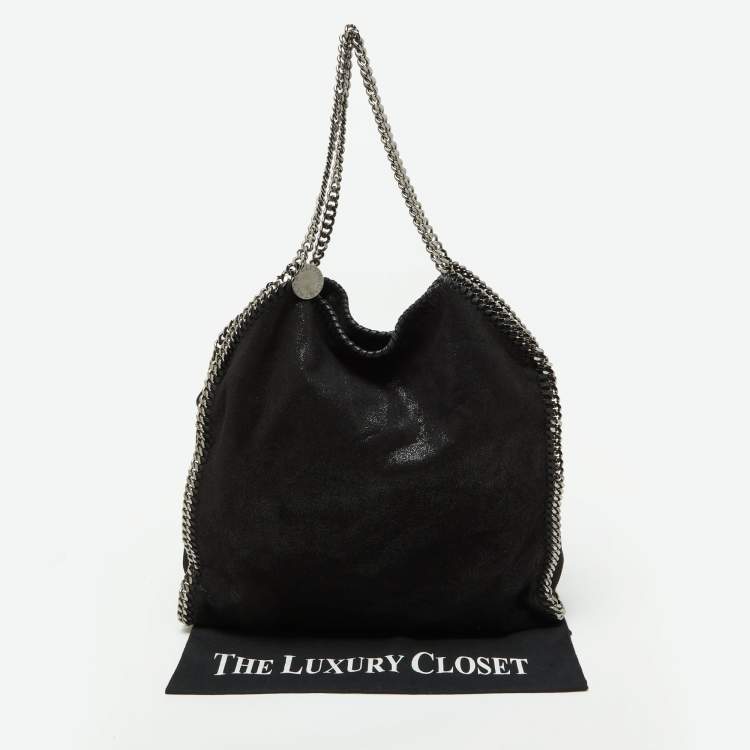 Pre Owned Stella McCartney Black Faux Suede Falabella Tote