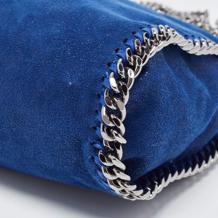Pre Owned Stella McCartney Blue Faux Leather Mini Falabella Tote