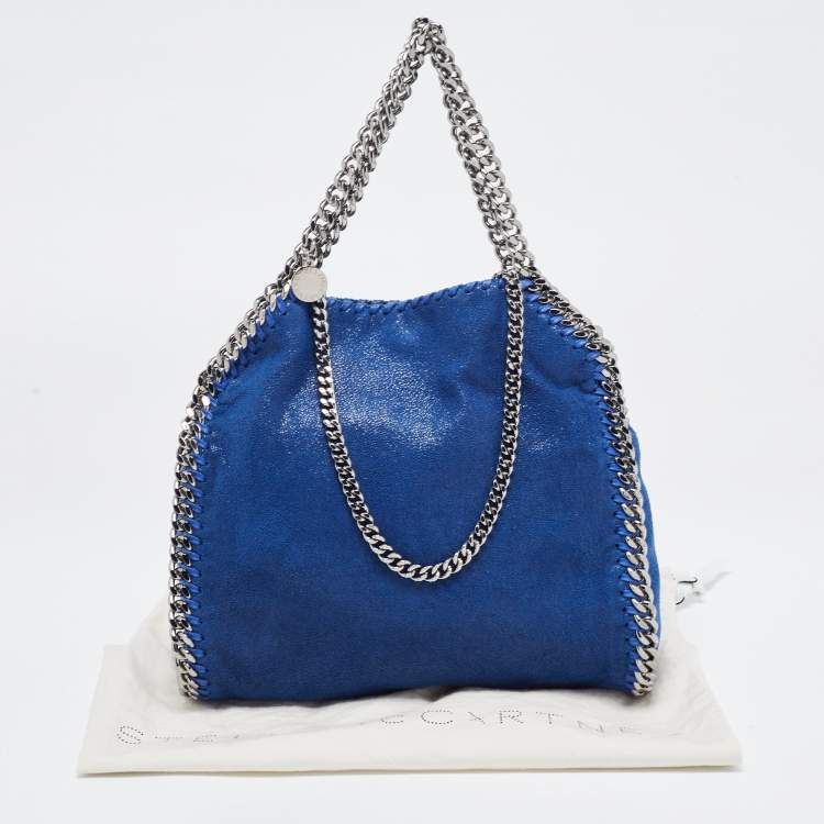 Pre Owned Stella McCartney Blue Faux Leather Mini Falabella Tote