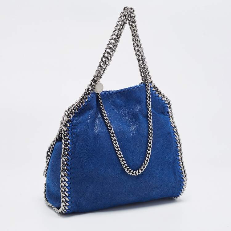Pre Owned Stella McCartney Blue Faux Leather Mini Falabella Tote