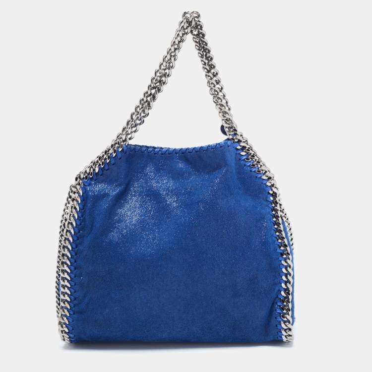 Pre Owned Stella McCartney Blue Faux Leather Mini Falabella Tote