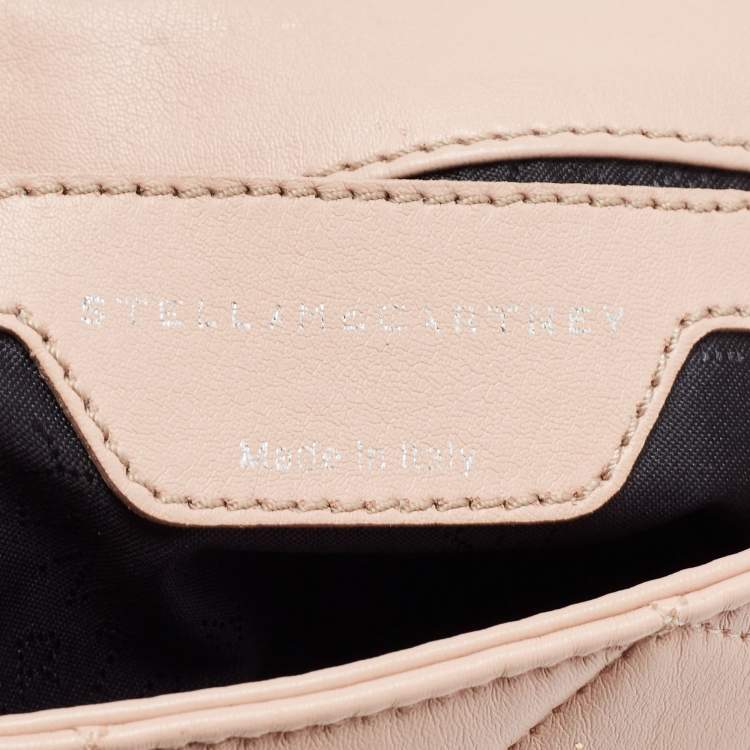 Pre Owned Stella McCartney Pink Quilted Faux Suede Falabella Flap Shoulder Bag