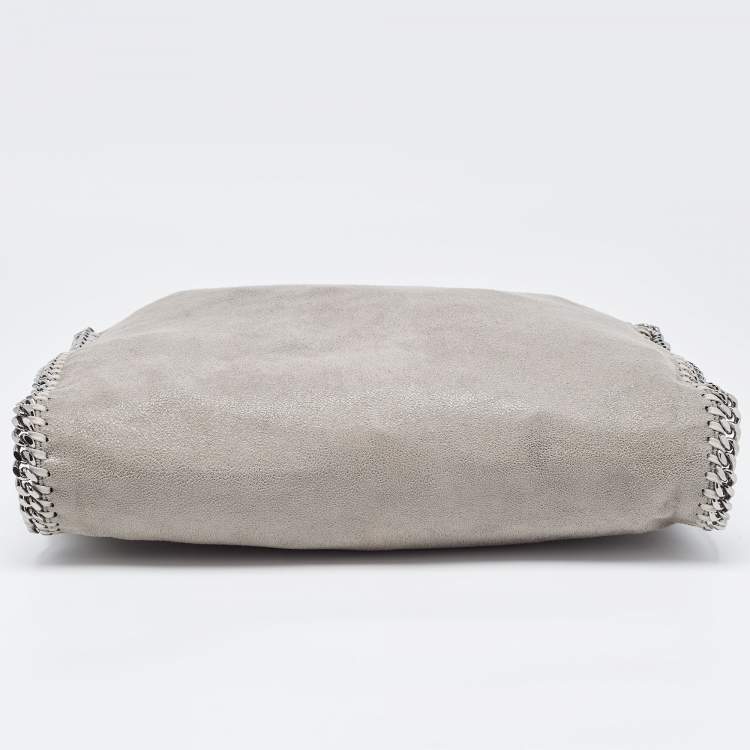 Pre Owned Stella McCartney Grey Faux Suede Falabella Fold Over Tote