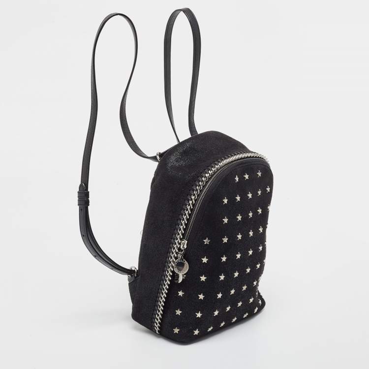 Pre Owned Stella McCartney Black Faux Leather Falabella Backpack