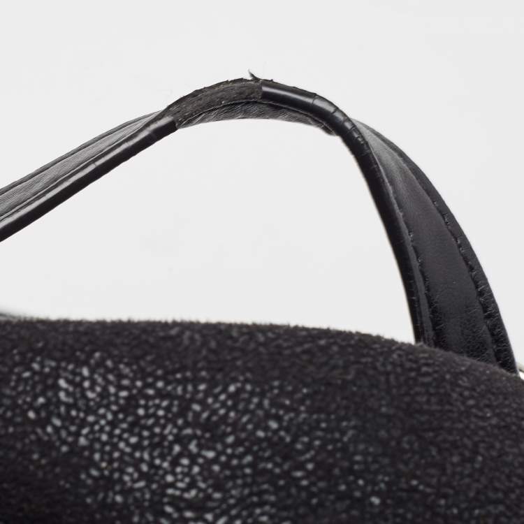 Pre Owned Stella McCartney Black Faux Leather Falabella Backpack