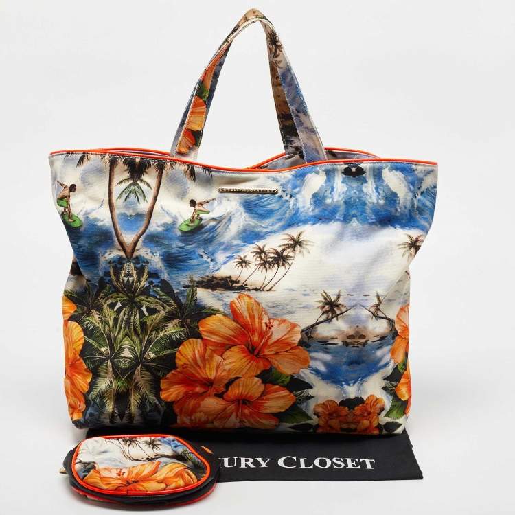 Pre Owned Stella McCartney MultiColor Beach Printed Canvas Vanessa Tote