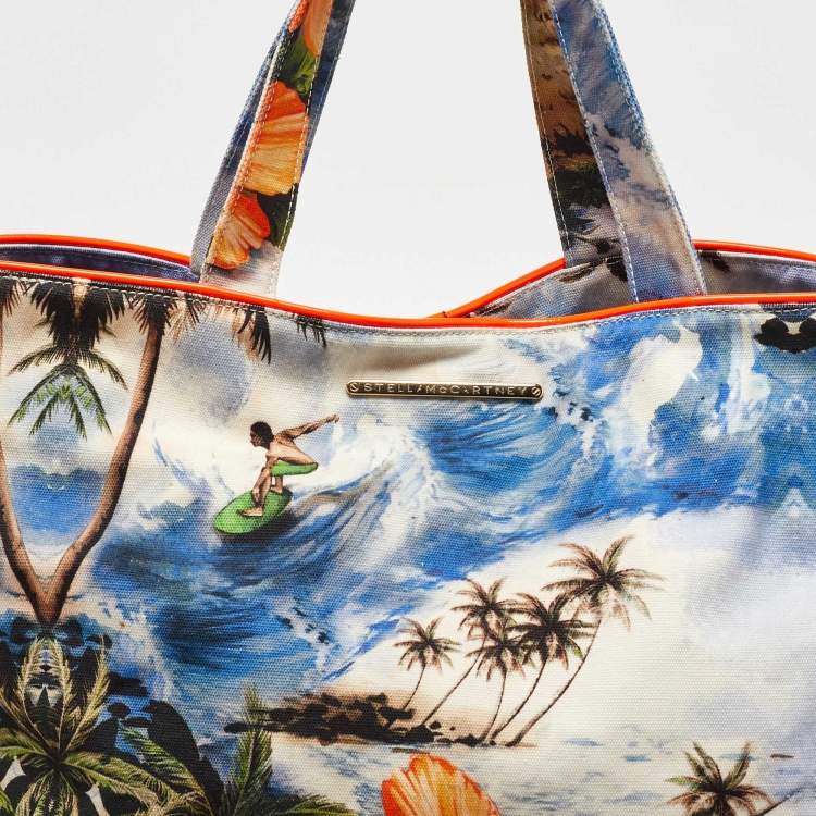 Pre Owned Stella McCartney MultiColor Beach Printed Canvas Vanessa Tote
