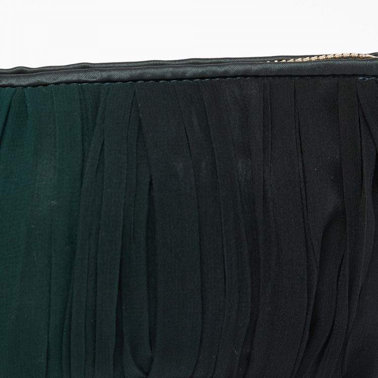 Pre Owned Stella McCartney Green Ombre Silk Zipped Clutch