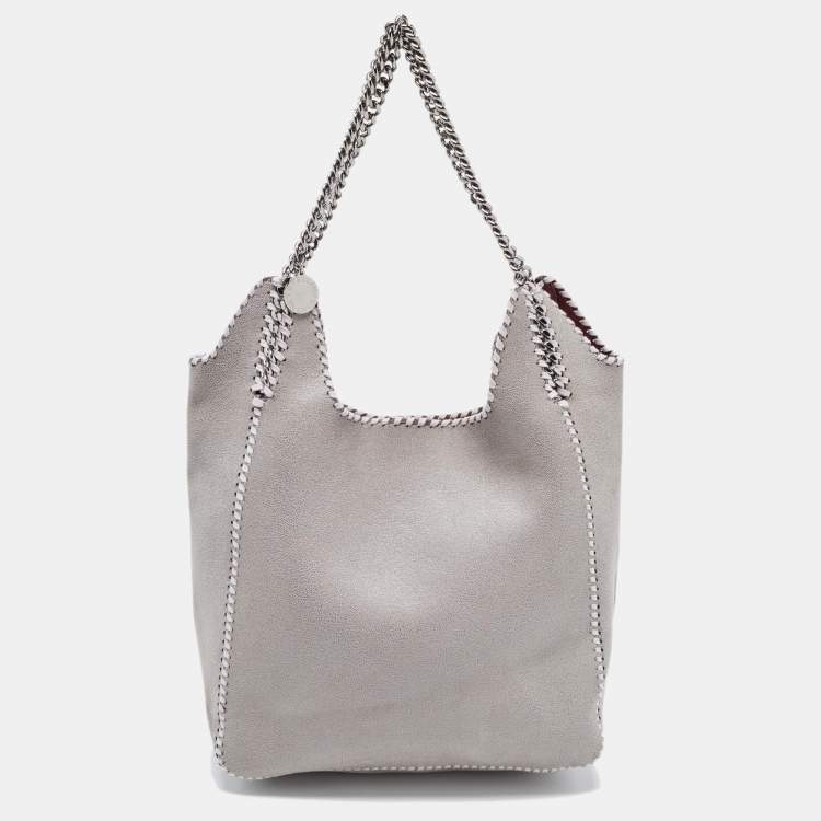 Pre Owned Stella McCartney Grey Faux Suede Falabella Shoulder Bag