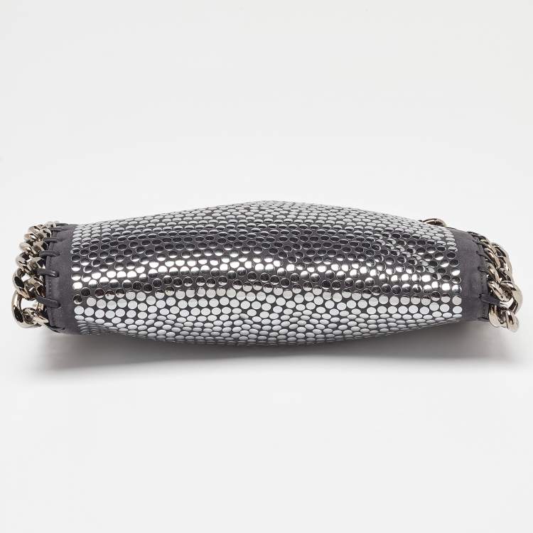 Pre Owned Stella McCartney Black Faux Leather Studded Embellished Foldover Clutch