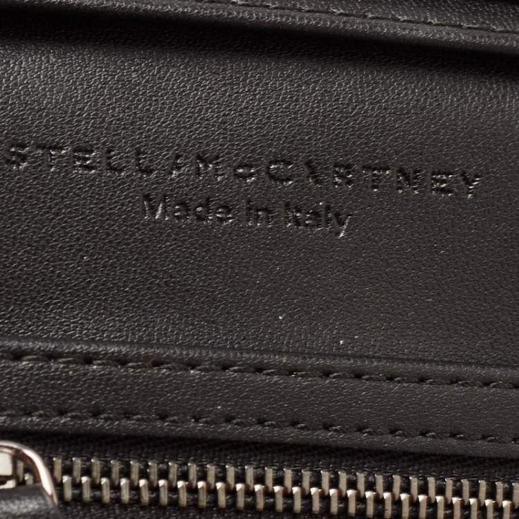 Pre Owned Stella McCartney Black Faux Leather Falabella Trifold Wallet