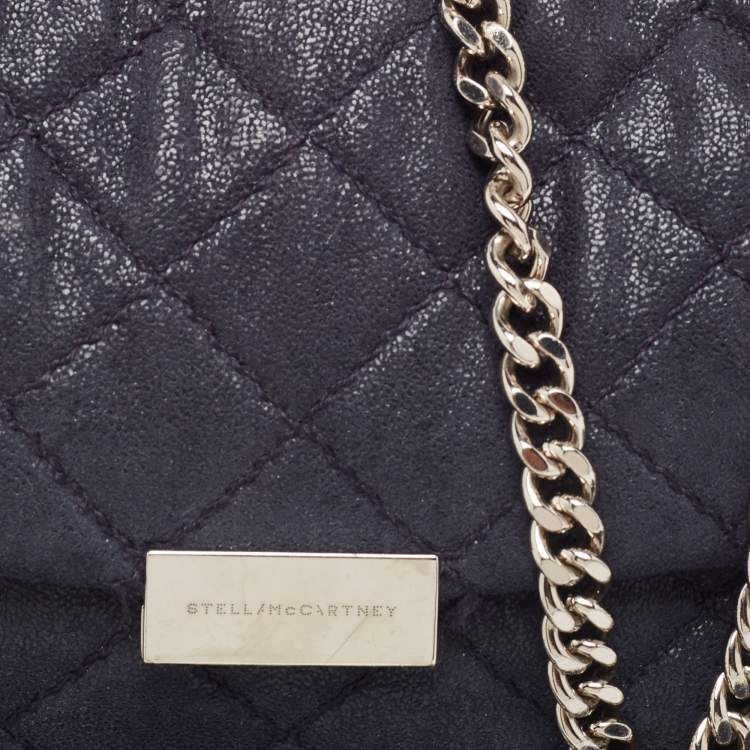 مملوكة مسبقًا Stella McCartney Blue Quilted Faux Suede Medium Beckett Chain Bag