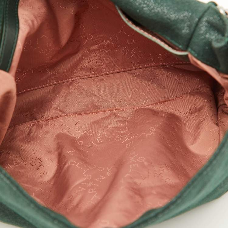 Pre Owned Stella McCartney Green Faux Suede Falabella Flap Shoulder Bag