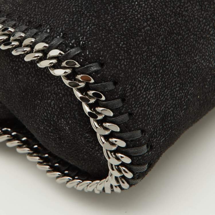 Pre Owned Stella McCartney Black Faux Suede Tiny Falabella Crossbody Bag