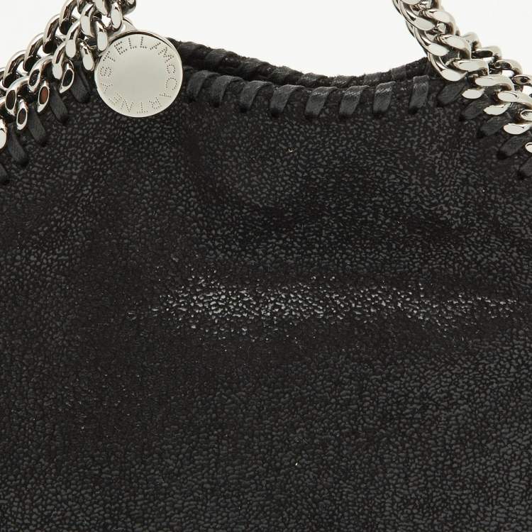Pre Owned Stella McCartney Black Faux Suede Tiny Falabella Crossbody Bag