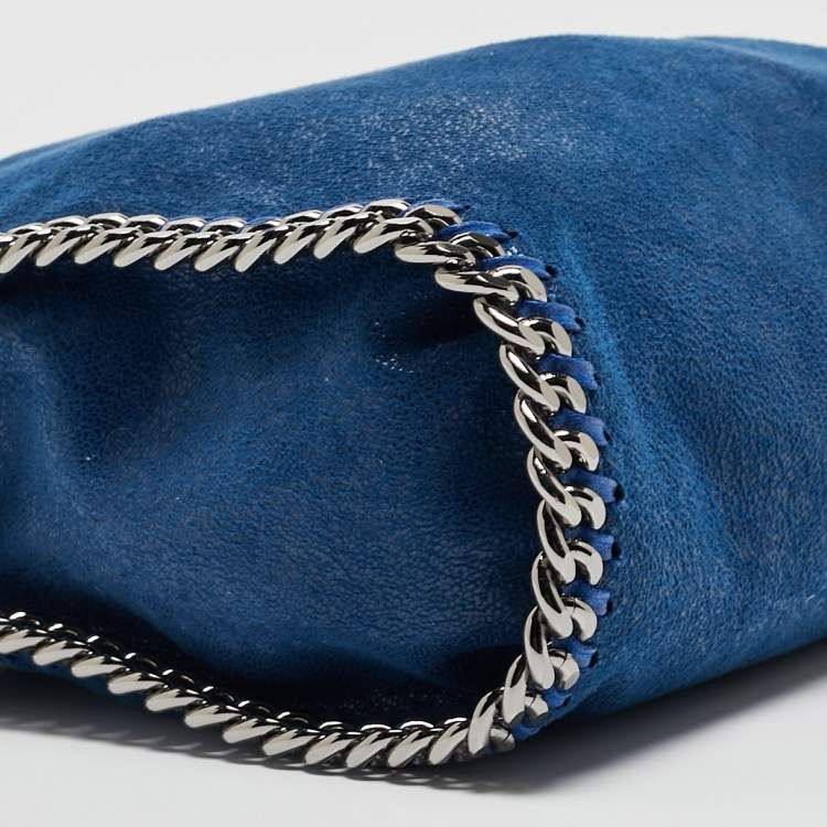 Pre Owned Stella McCartney Blue Faux Suede Mini Falabella Tote