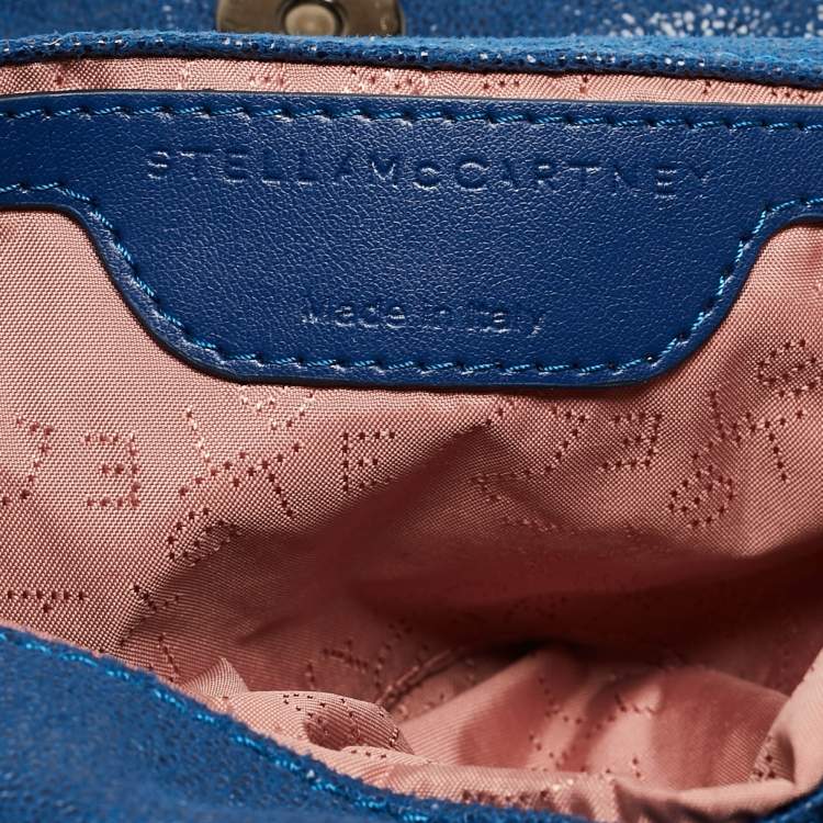 Pre Owned Stella McCartney Blue Faux Suede Mini Falabella Tote