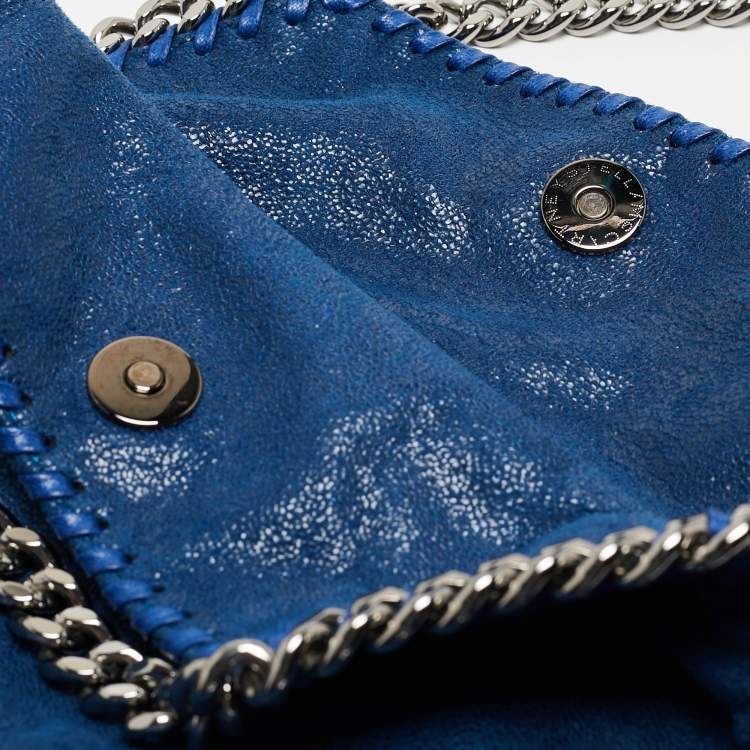 Pre Owned Stella McCartney Blue Faux Suede Mini Falabella Tote