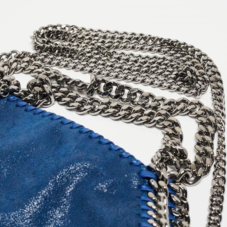 Pre Owned Stella McCartney Blue Faux Suede Mini Falabella Tote