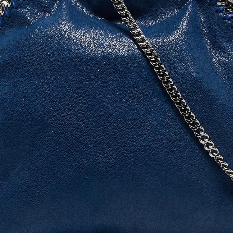 Pre Owned Stella McCartney Blue Faux Suede Mini Falabella Tote